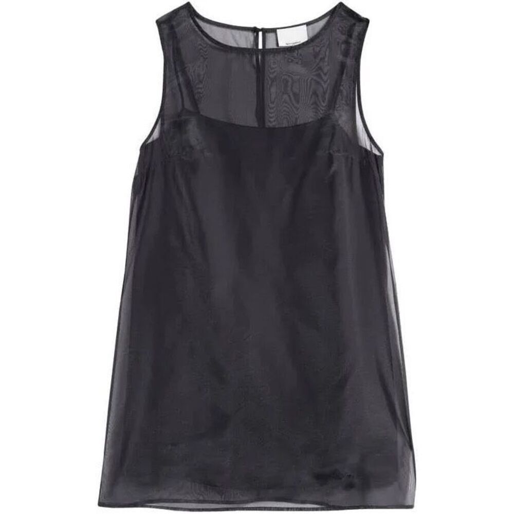 Reformation Women's Black Vina Sheer Overlay Sleeveless Mini Dress Size 12